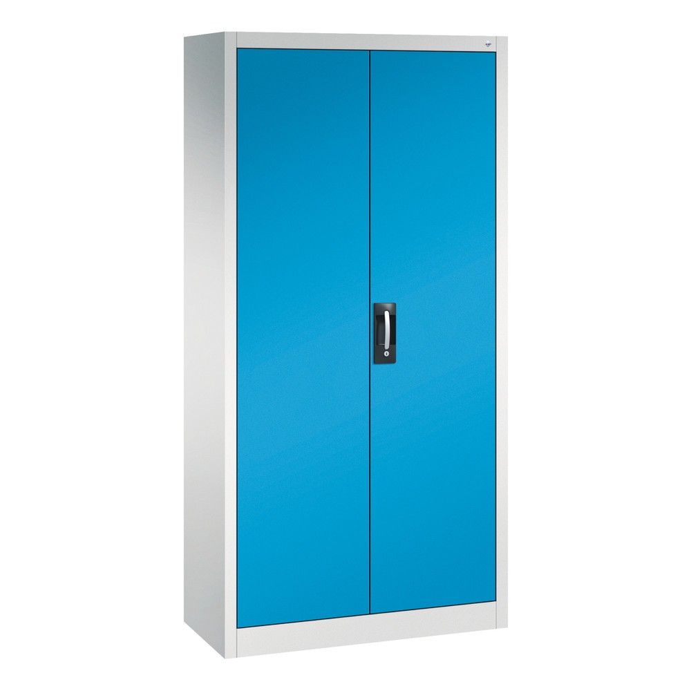 C+P Flügeltürenschrank mit 21 Fächern, HxBxT 1.950 x 930 x 400 mm, lichtgrau, lichtblau