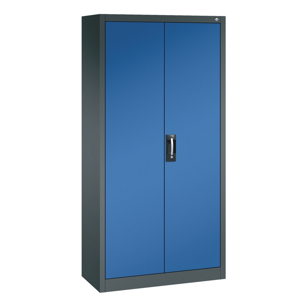 C+P Flügeltürenschrank mit 21 Fächern, HxBxT 1.950 x 930 x 400 mm, anthrazitgrau, enzianblau