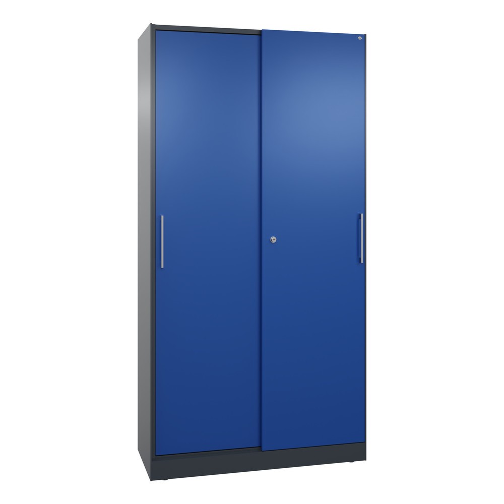 C+P Schiebetürenschrank Asisto, 5 OH, Breite 1.000 mm, anthrazitgrau, enzianblau