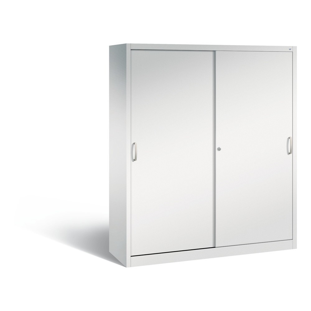 C+P Schwerlast-Schiebetürenschrank, HxBxT 1.950 x 1.600 x 500 mm, 8 Fachböden, lichtgrau, lichtgrau