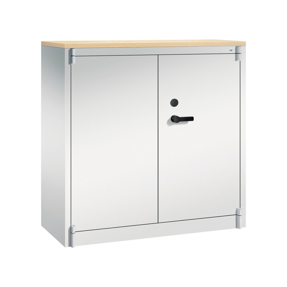 C+P Sicherheits-Flügeltürschrank, 3 OH, HxBxT 1.226 x 1.200 x 500 mm, lichtgrau, lichtgrau, Ahorn