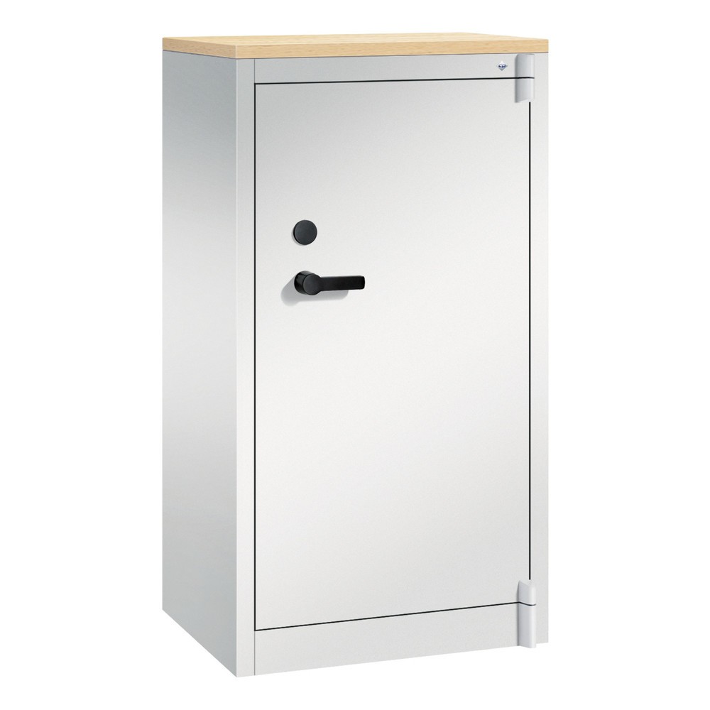 C+P Sicherheits-Flügeltürschrank, 3 OH, HxBxT 1.226 x 650 x 500 mm, lichtgrau, lichtgrau, Ahorn