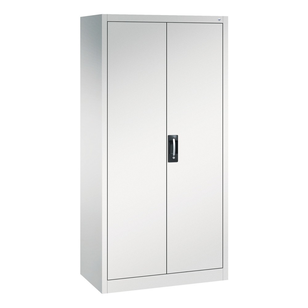 C+P Werkstatt-Flügeltürschrank mit Mittelwand + 8 Fachböden, HxBxT 1.950 x 930 x 500 mm, lichtgrau, lichtgrau