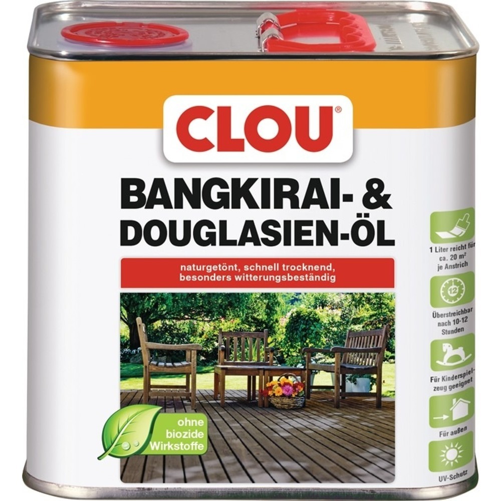 CLOU Bangkirai-/Douglasienöl, 2,5 l, naturgetönt, Dose