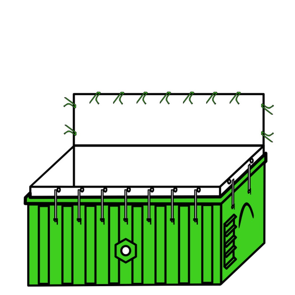 Containerbag Asbest und Mineralwolle, mit Verschluss und Haltebändern, Abrollcontainer