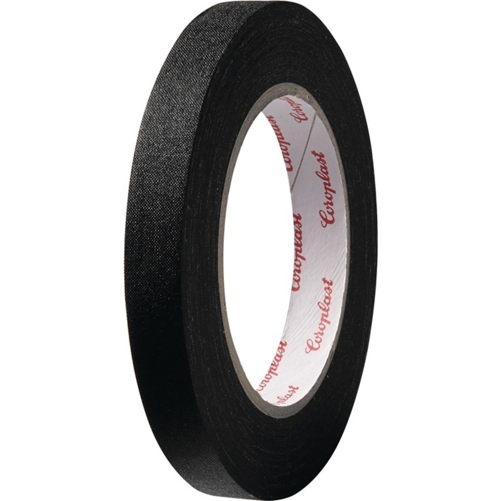 COROPLAST Gewebeklebeband 800, Länge 25 m Breite 19 mm, schwarz, Rolle