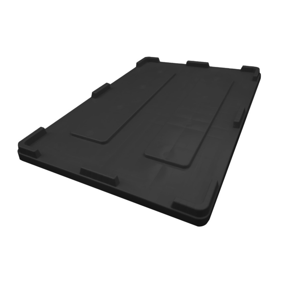 Produktabbildung: Deckel für Palettenbox, 1200x800 mm, schwarz, zum Auflegen