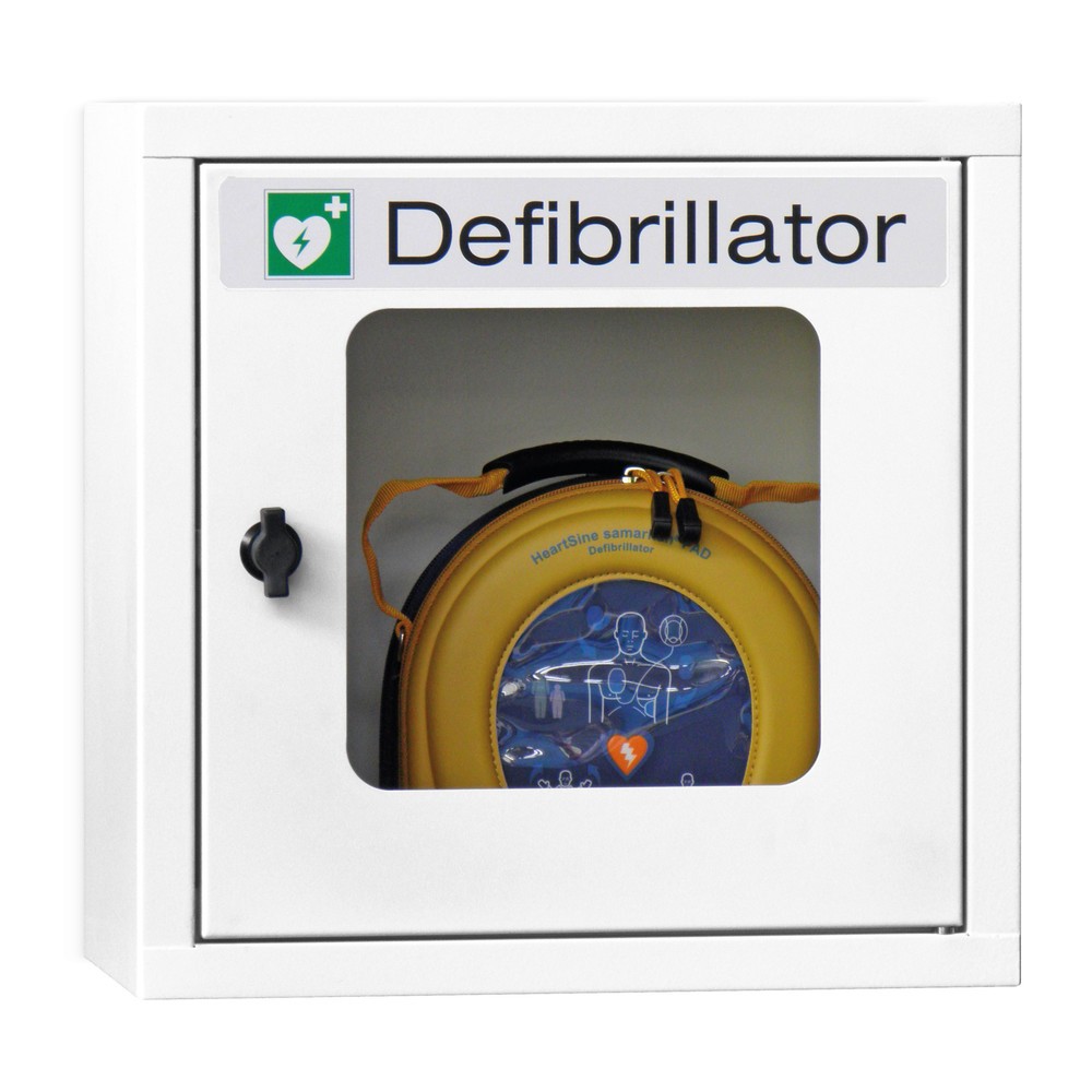 PAVOY Defibrillatoren-Schrank mit akustischem Alarm, feuerrot, feuerrot