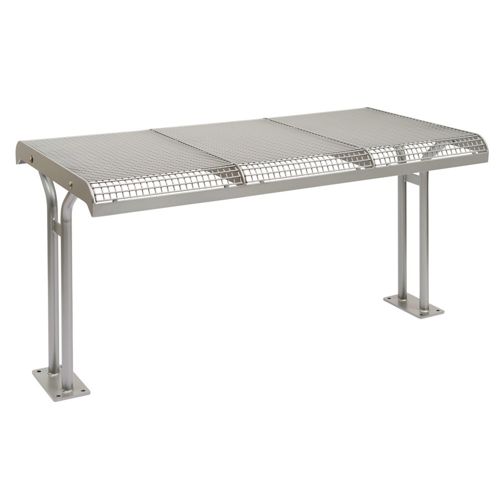 Drahtgitter-Tisch Ergolax, HxBxT 780 x 1.470 x 780 mm, mit Flanschbefestigung, reinweiß