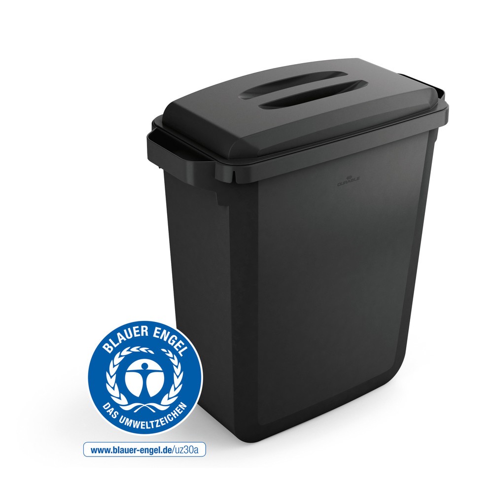 DURABLE Abfallbehälter DURABIN® ECO 60L mit Deckel, schwarz