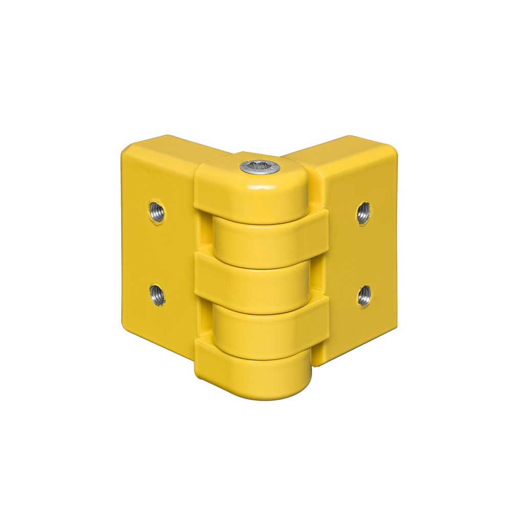 MORAVIA Eckplanken-Gelenk für Schutzplanke C-Profil, kunststoffbeschichtet, gelb