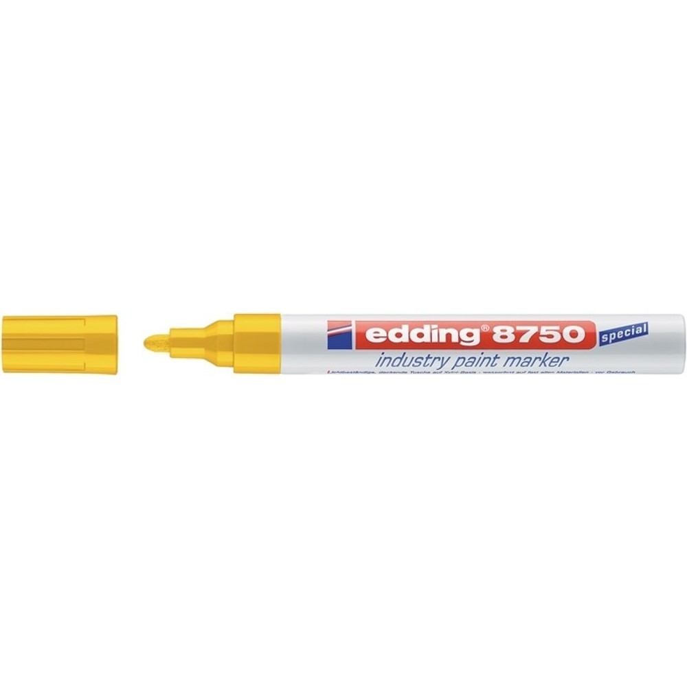 edding® Industrie-Lackmarker 8750, gelb, Strichbreite 2-4 mm Rundspitze