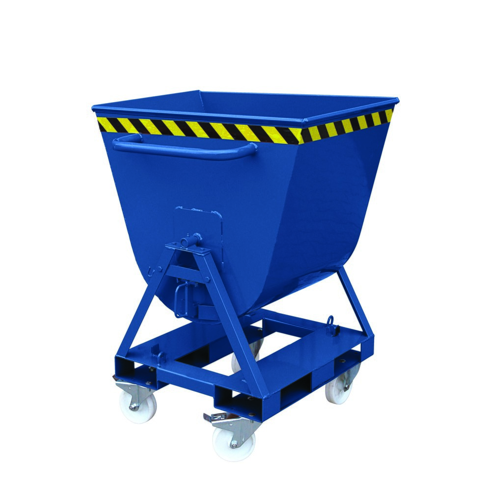 Eichinger® Kippmulde 2-seitig kippbar, von 4 Seiten anfahrbar, 500 kg, 300 Liter enzianblau