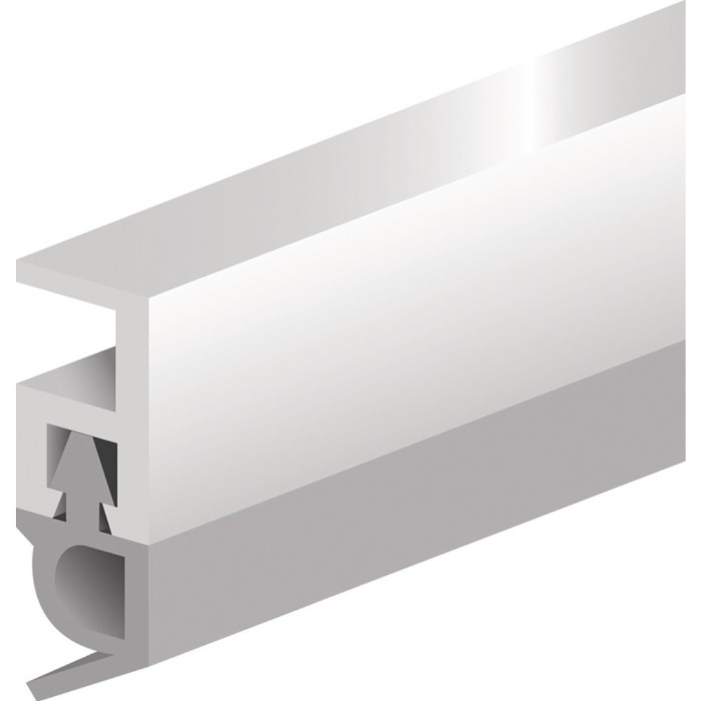 ELLEN Abdichtungsschiene PTS-AR, Kunststoff blank weiß, Länge 2100 mm Breite 5 mm, mit Weich PVC-Lippe