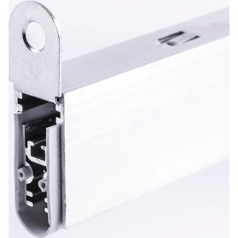 ELLEN Automatische Türbodendichtung EllenMatic Soundproof, Aluminium blank silber, 1 seitig Länge 833 mm Breite 15 mm, mit Silikondichtung