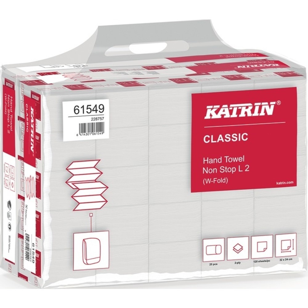 ELOS Falthandtuch Katrin Classic L 2, 2-lagig weiß, L240 mm xB320ca.mm