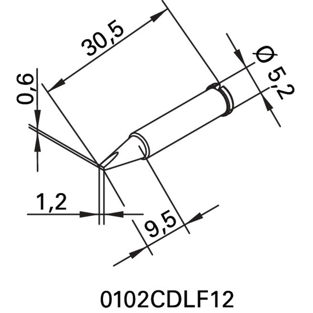 ERSA Lötspitze Serie 102, Breite 1,2 mm, meißelförmig, 0102 CDLF12/SB
