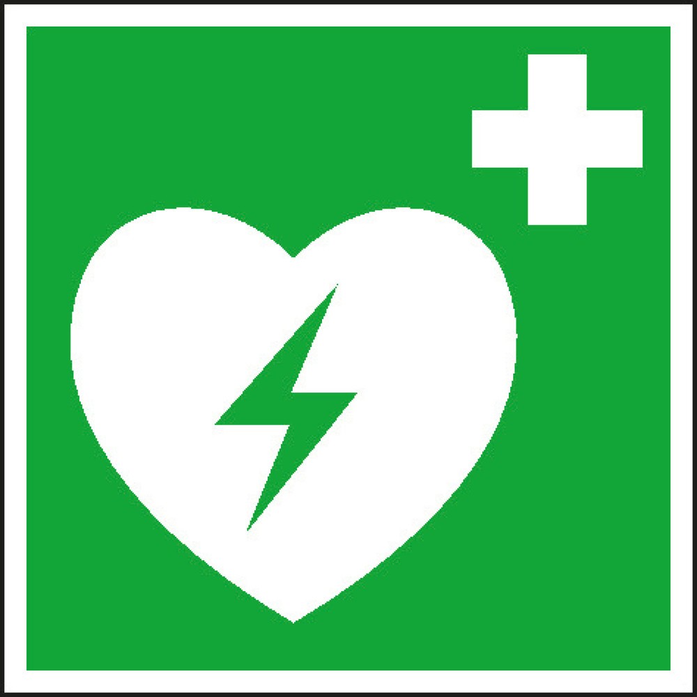 Defibrilatoren (AED), HxB 150 x 150 mm, Folie HI