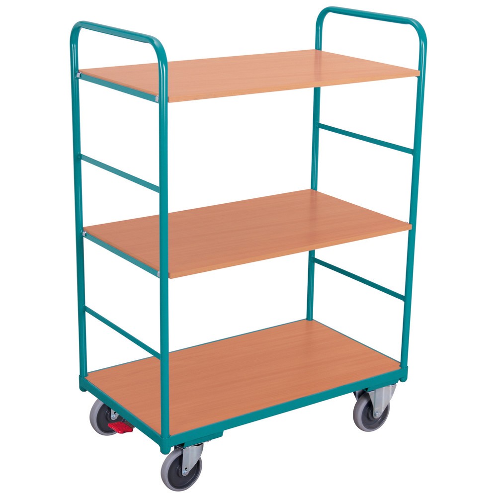 Etagenwagen Ameise®, TK 250 kg, allseitig offen, 3 Etagen à 1.000 x 600 mm, mit Zentralbremse