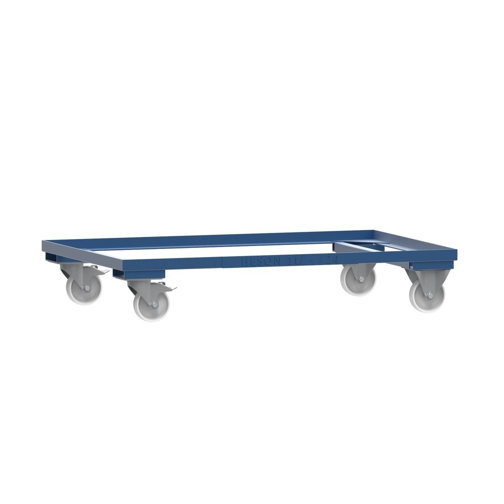 Fahrgestell für HESON® Gitterbox, lackiert, für Behälter 1.200 x 800 mm, enzianblau