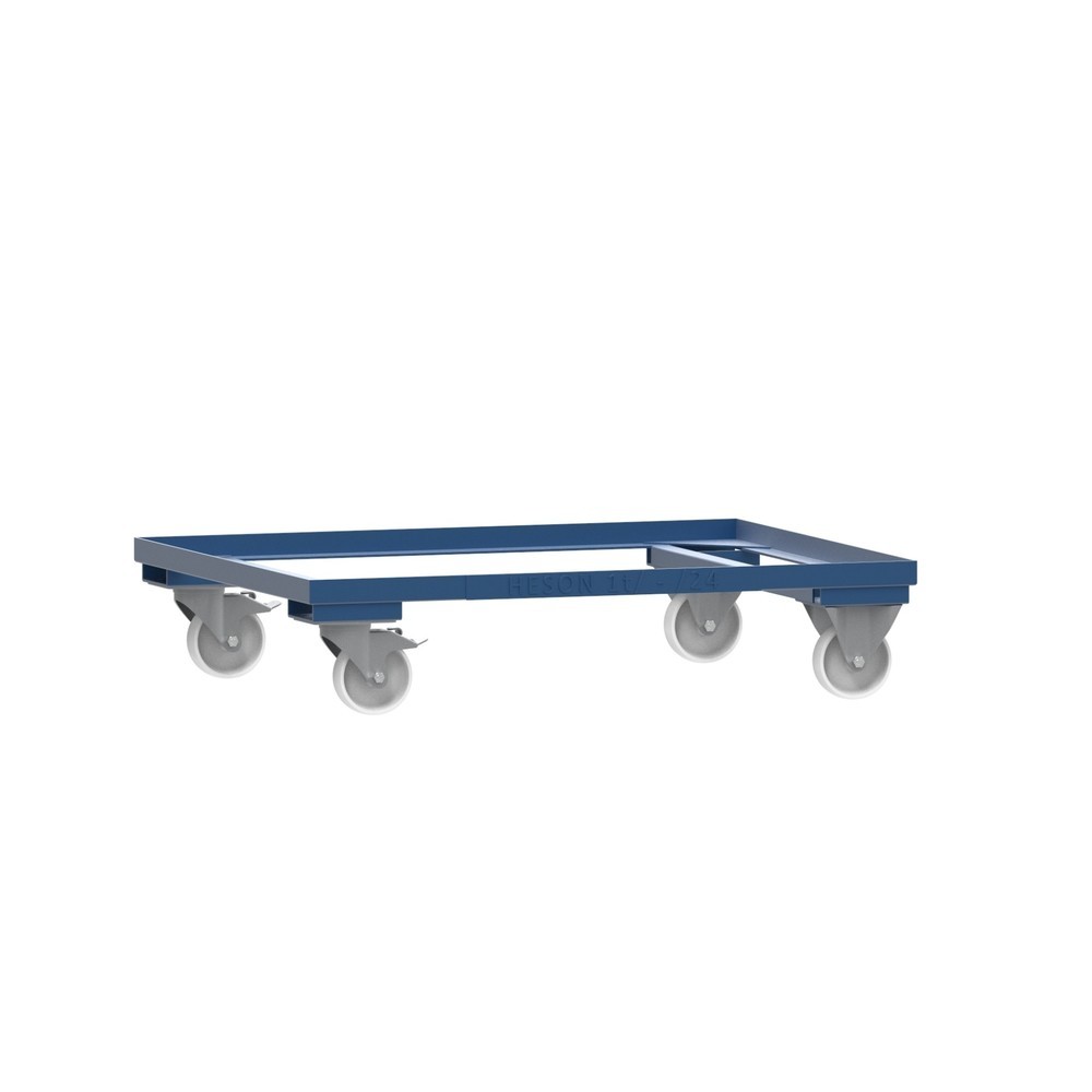 Fahrgestell für HESON® Gitterbox, lackiert, für Behälter 1.000 x 800 mm, enzianblau