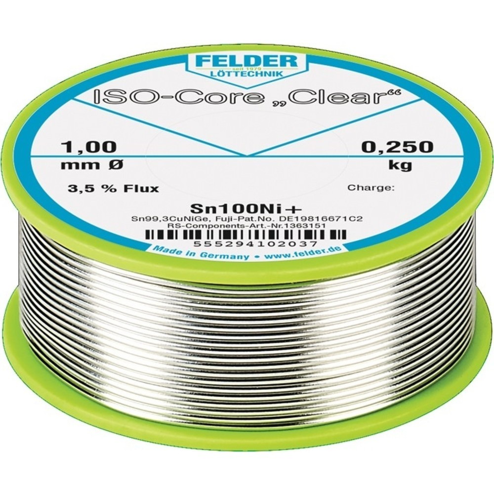 FELDER Lötdraht ISO-Core® Clear, 100 g, 2 mm, Sn100Ni+