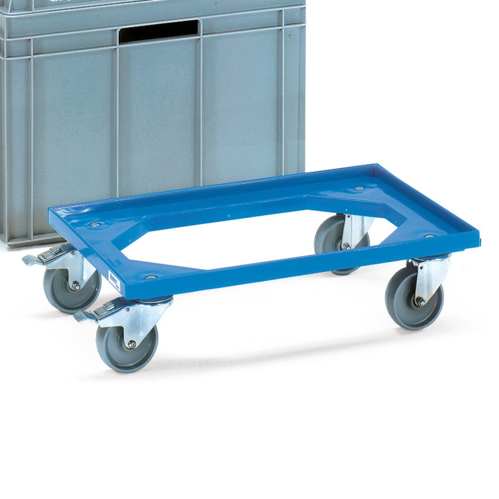 fetra® Eurokasten-Roller  aus Kunststoff, TK 250 kg, BxT 610 x 410 mm