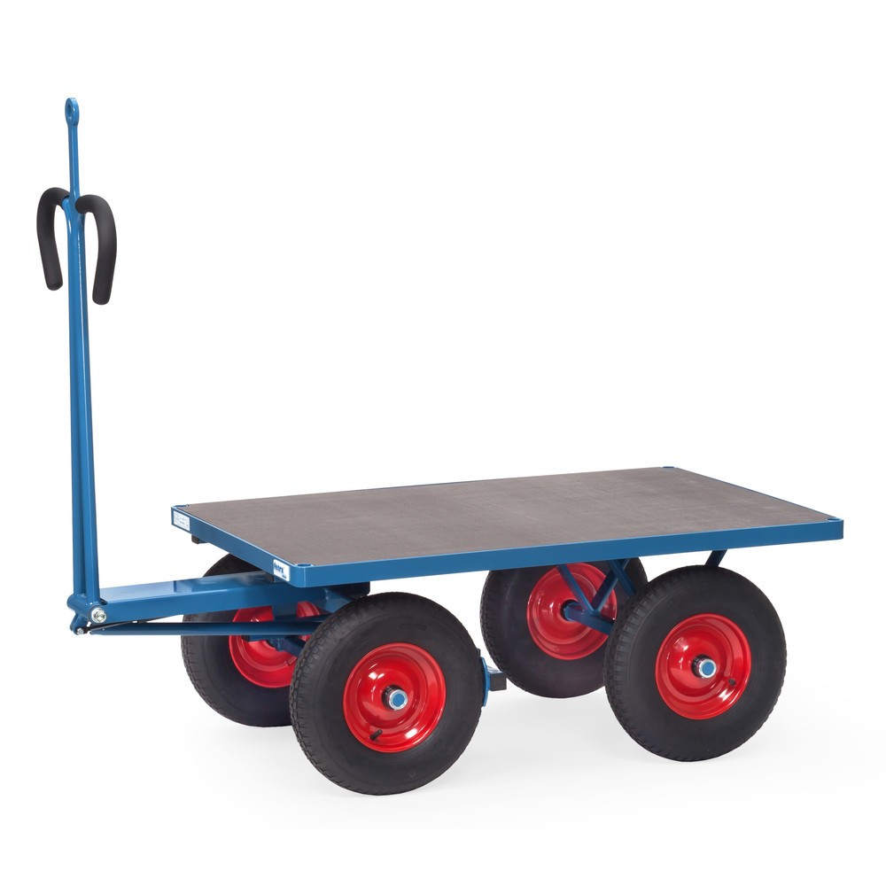 fetra® Handpritschenwagen mit Luft-Bereifung, Zugöse, HxBxL 1.200 x 800 x 1.545 mm, Tragkraft 1.000 kg