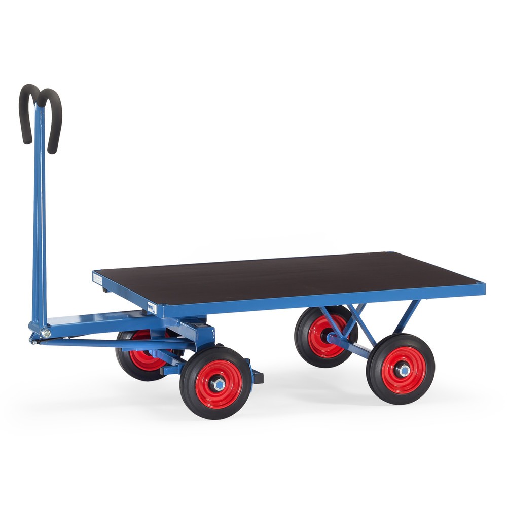 fetra® Handpritschenwagen ohne Wände, Ladefläche BxT 800 x 1.200 mm, TK 700 kg, Vollgummi-Bereifung