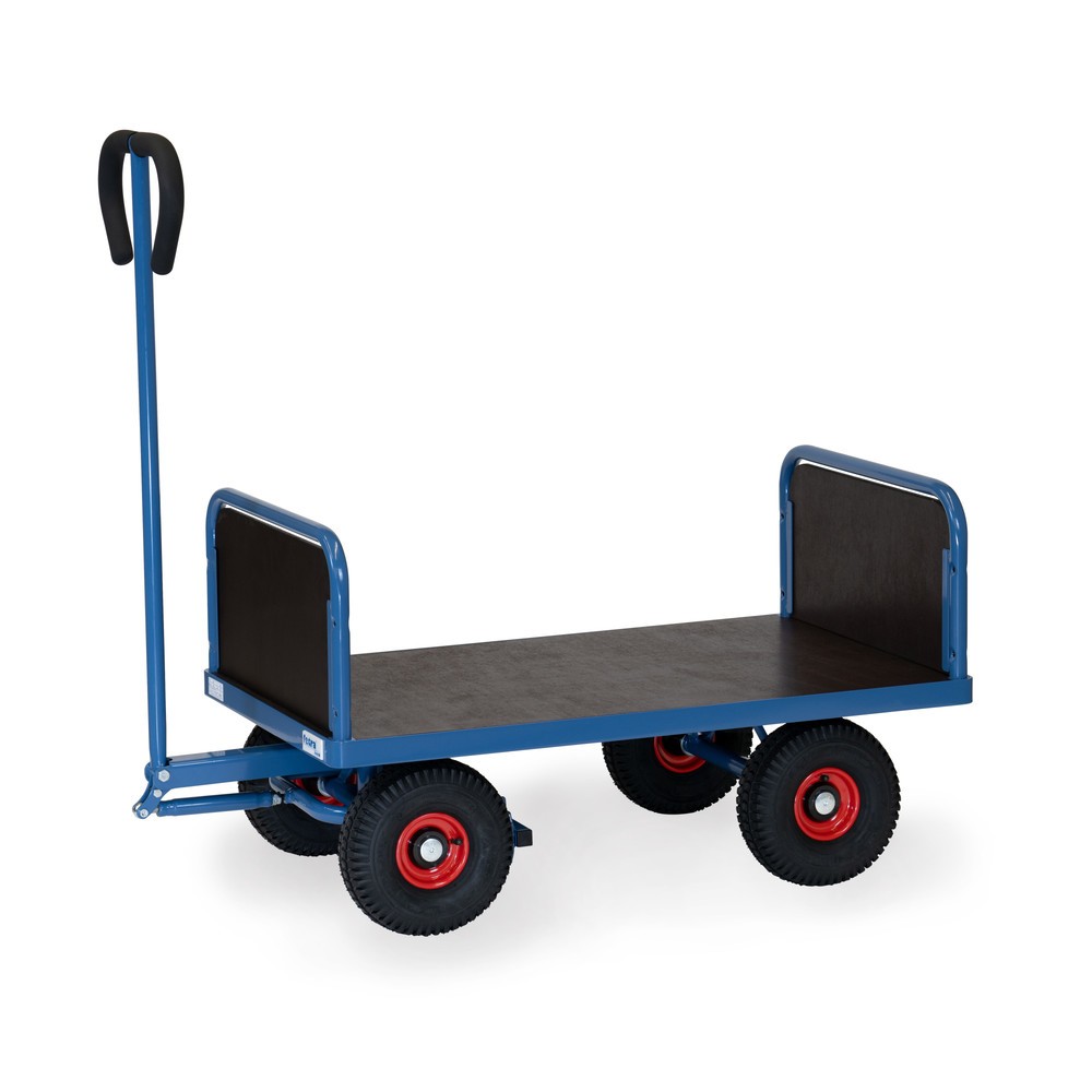 fetra® Handwagen mit Luftbereifung, 2 Wände, HxBxL 1.192 mm x 609 mm x 1.272 mm, Tragkraft 500 kg