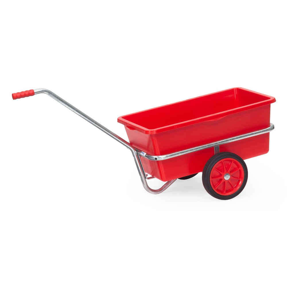 fetra® Leicht-Handwagen mit Kunststoffmulde, Vollgummirädern, HxBxL 777 mm x 581 mm x 1.401 mm, Tragkraft 200 kg, feuerverzinkt