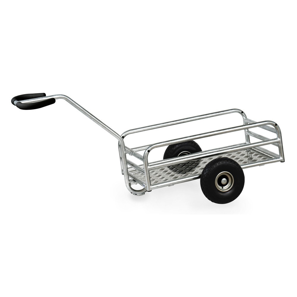 fetra® Outdoor-Handwagen, 1-Achser, TK 200 kg, Ladefläche BxT 795 x 445 mm, PU-Bereifung