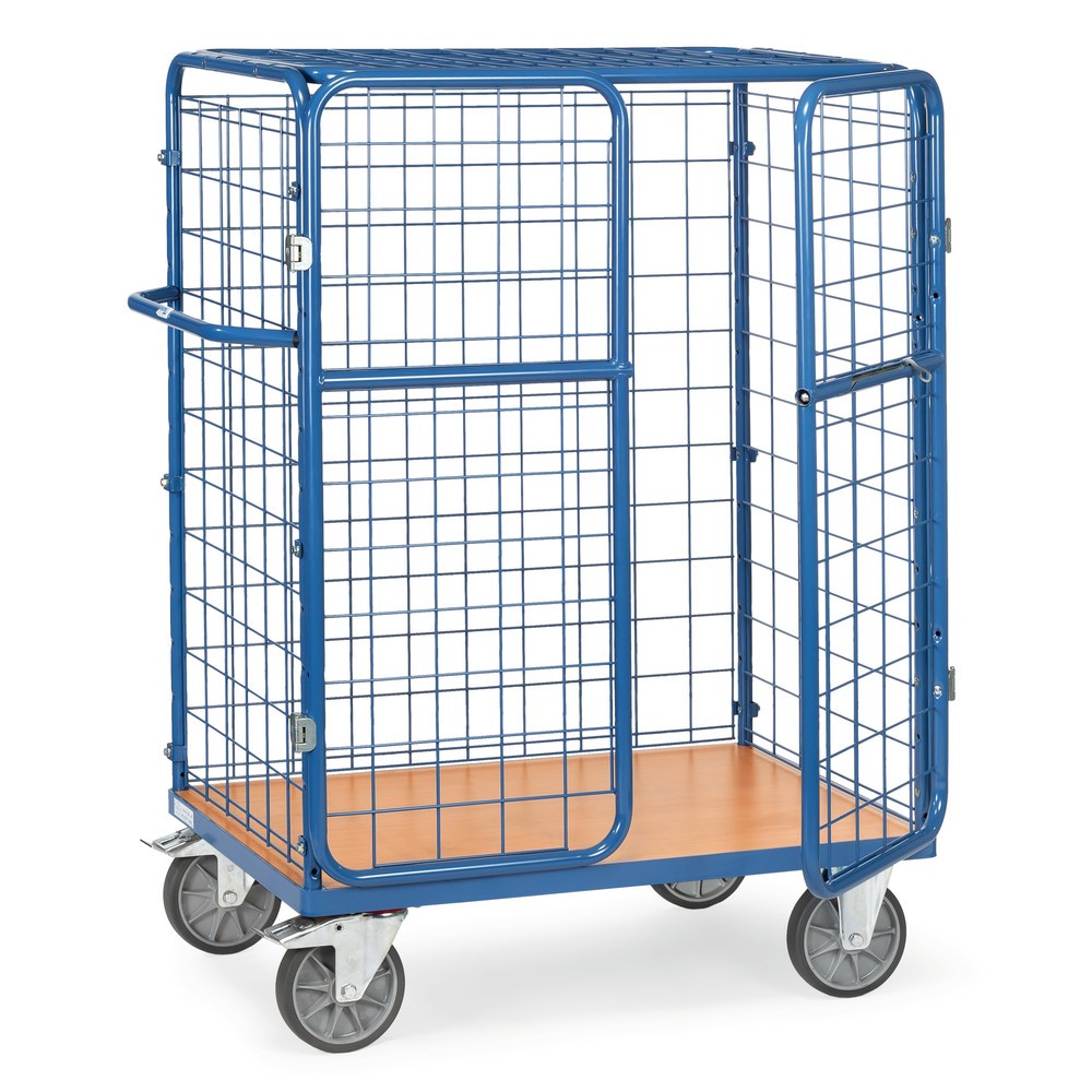 fetra® Paketwagen, Tragkraft 600 kg, Ladefläche BxT 1.000 x 600 mm, Höhe 1.552 mm, mit Dach