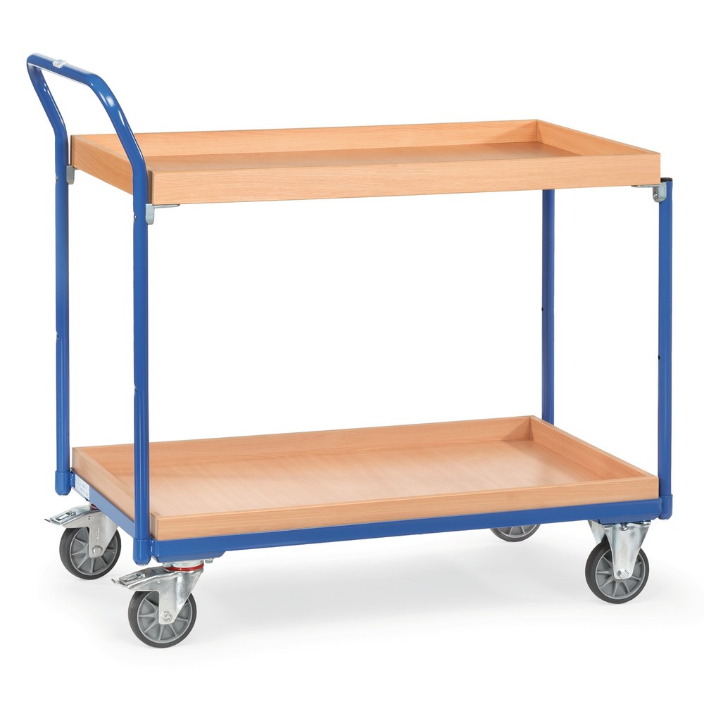 fetra® Tischwagen mit 2 Holzkästen à 1.000 x 600 mm, Höhe 1.030 mm