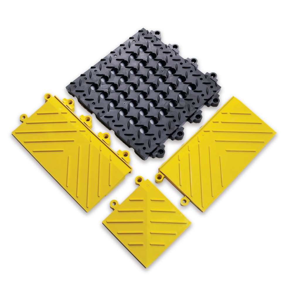 Fliese für NoTrax Bodenplatten-Stecksystem, PVC, gelocht, BxL 305 x 305 mm, schwarz