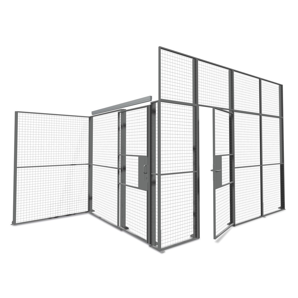 Doppelschiebetüren für TROAX® Trennwandsystem, Breite 1.900 mm, Vorhängeschloss