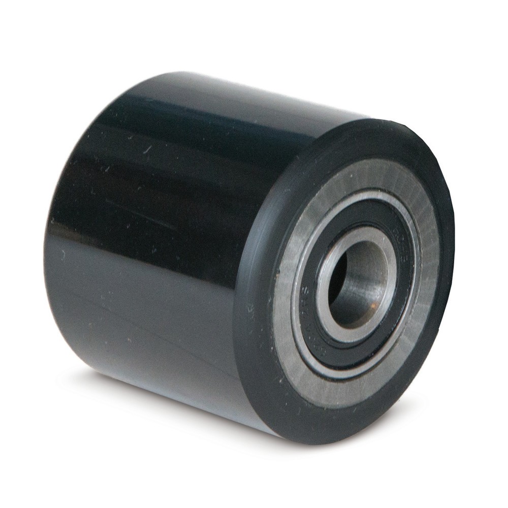 Gabelrolle für Hydraulik-Stapler Ameise® Typ FC1016, Einfach, PU, Ø x Breite 80 x 55 mm, schwarz