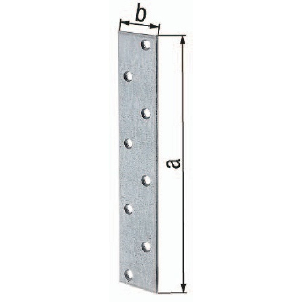 GAH Flachverbinder, Stahl sendzimirverzinkt, Länge 170 mm Breite 30 mm Stärke 3 mm, Anzahl Löcher 8
