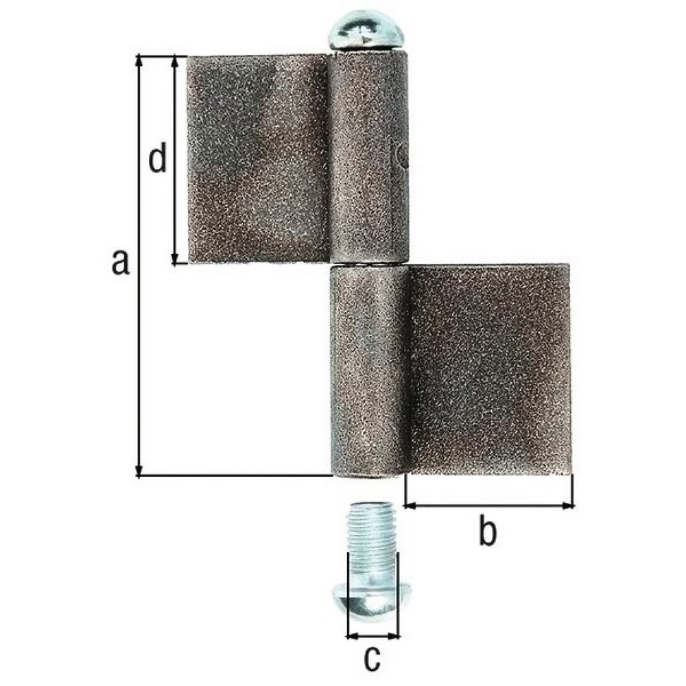GAH Konstruktionsband Typ K04, Stahl rohRundkopf, 2-teilig zum Anschweißen, 80/30/9/40 mm
