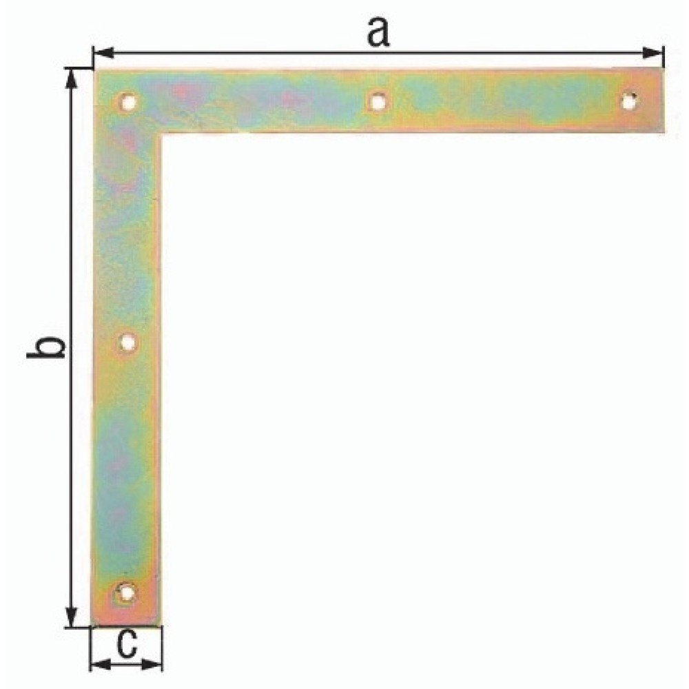 GAH Tor-Winkel Breite 40 mm, Stahl galvanisch gelb verzinkt, Länge 300 x 300 mm