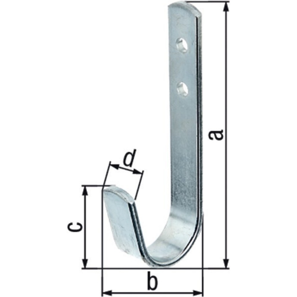 GAH Wandhaken, Stahl verzinkt, einfach Ausladung 30 mm, Höhe 90 mm