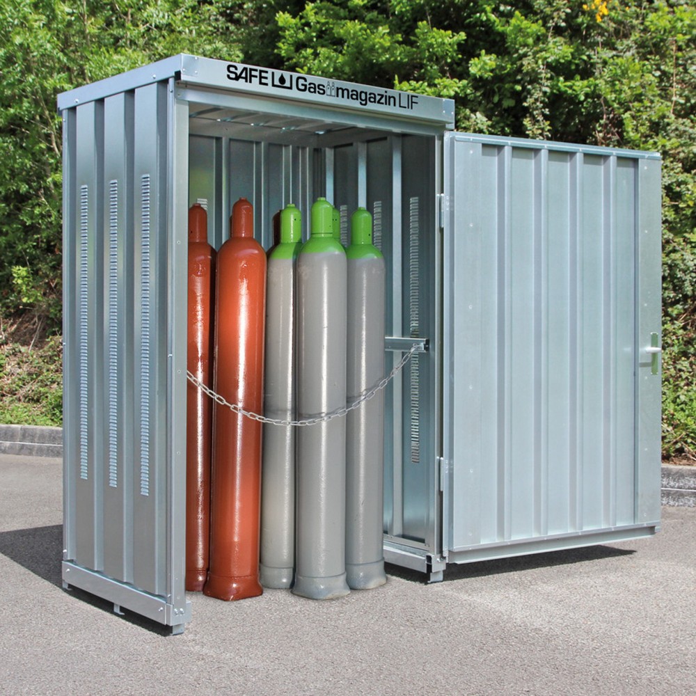 Gasflaschen-Lagercontainer ohne Bodenrahmen, HxBxT 2.250 x 1.420x 1.080 mm