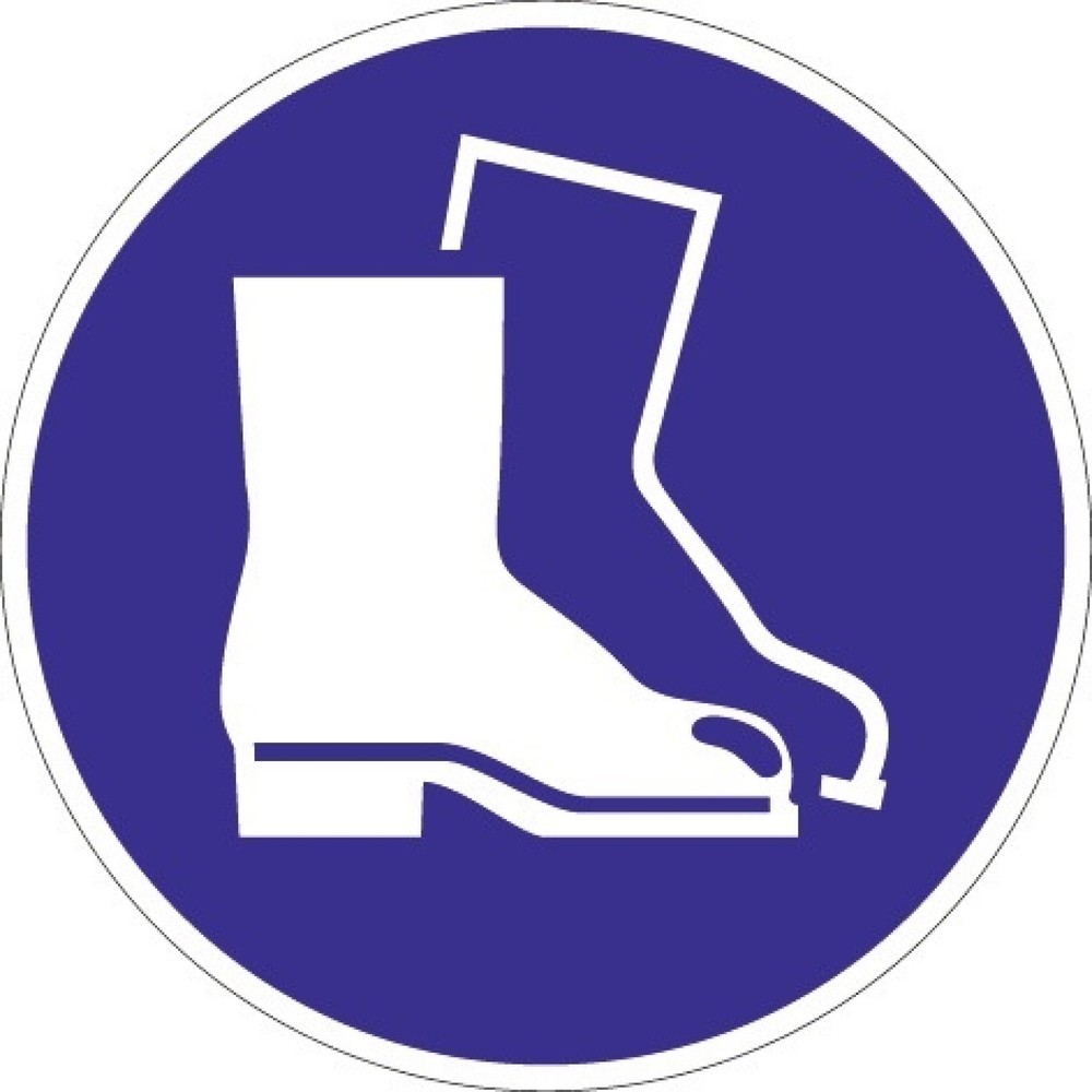 Gebotszeichen ASR A1.3/DIN EN ISO 7010, Folie, Fußschutz benutzen