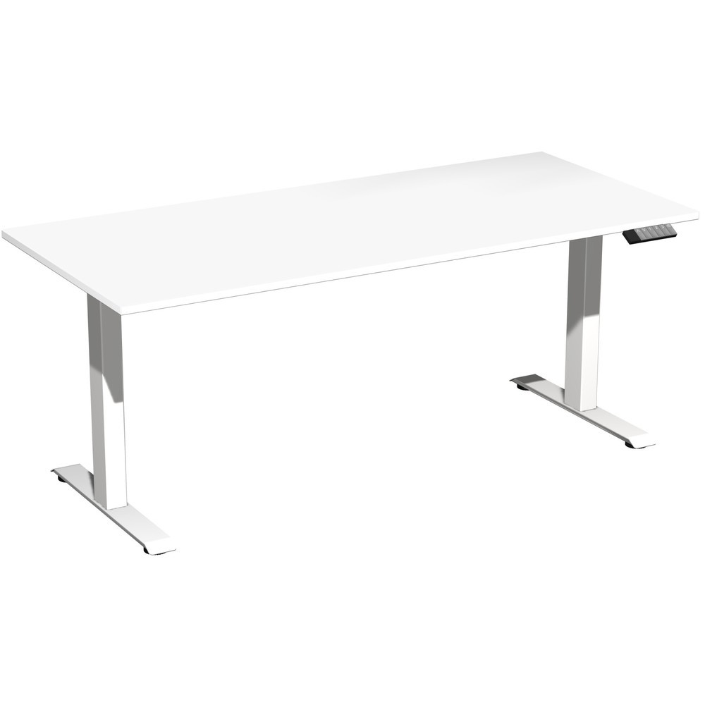 Produktabbildung Nr. 1: Geramöbel Schreibtisch Elevate Plus, elektrisch höhenverstellbar, HxBxT 630-1.280 x 1.800 x 800 mm, weiß/weiß