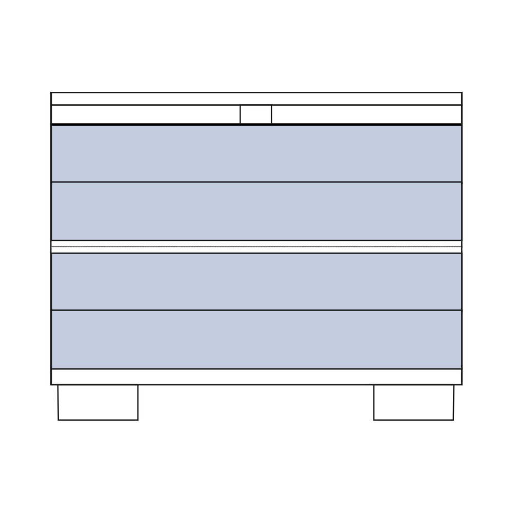 Gitty Start Schubladenschrank, HxBxT 1.010 x 1.250 x 860 mm, mit 2 Schubladen, Größe L