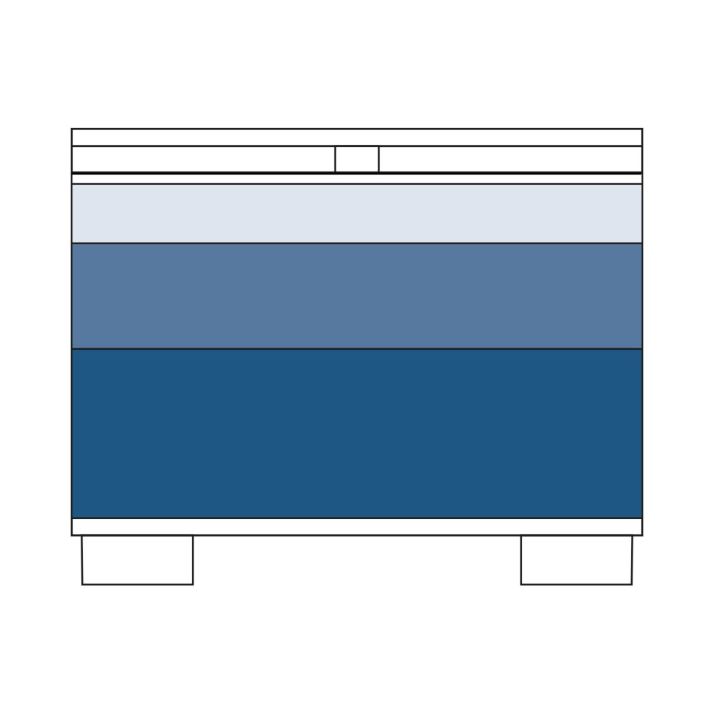 Gitty Schubladenschrank, HxBxT 1.010 x 1.250 x 860 mm, mit 3 Schubladen, 1x Größe XS, 1x Größe M, 1x Größe L