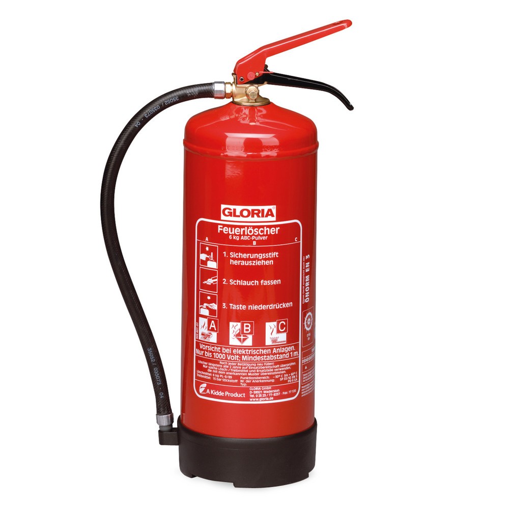 GLORIA® Feuerlöscher PD, ABC-Pulver, Inhalt 6 kg