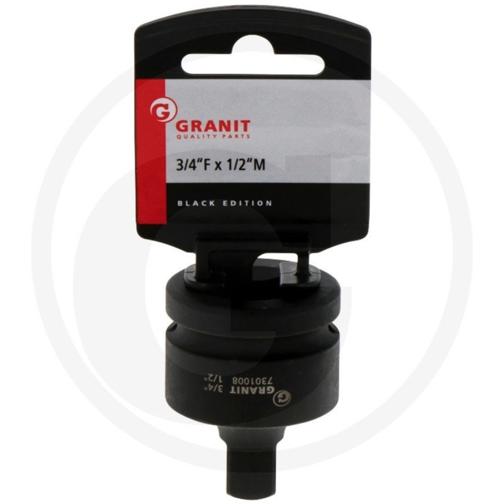 GRANIT BLACK EDITION Kraft-Stecknuss-Adapter 3/4" F x 1/2" M