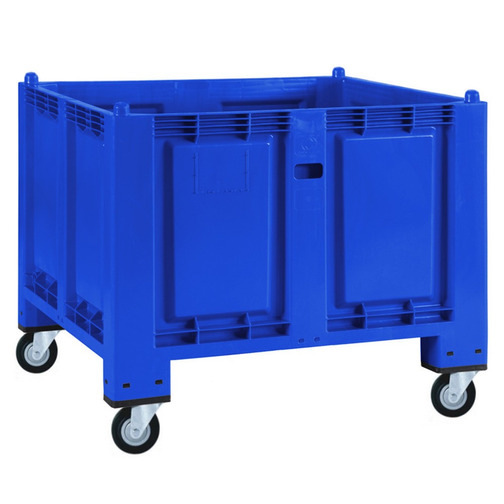 Großbehälter aus Polypropylen, 550 Liter, mit Rollen, blau