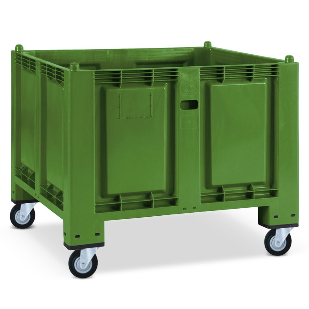 Großbehälter aus Polypropylen, 550 Liter, mit Rollen, grün